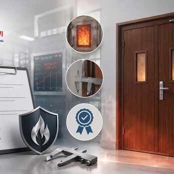 Cửa chống cháy vân gỗ có những hình thức kiểm định nào?