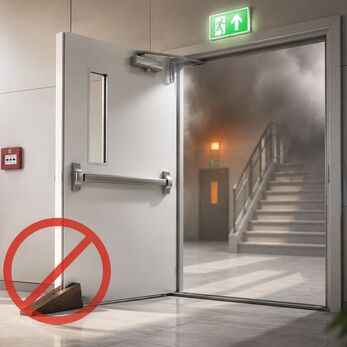 Vì sao cửa chống cháy không được phép chèn vật cản để luôn mở?