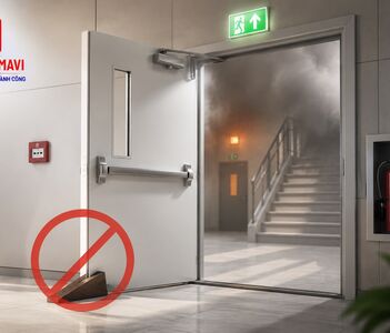 Vì sao cửa chống cháy không được phép chèn vật cản để luôn mở?