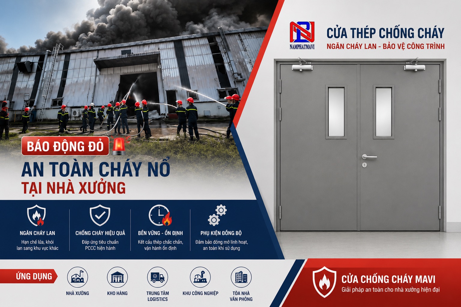 Báo động đỏ về an toàn cháy nổ nhà xưởng: Giải pháp cửa chống cháy nào giúp doanh nghiệp kiểm soát rủi ro?