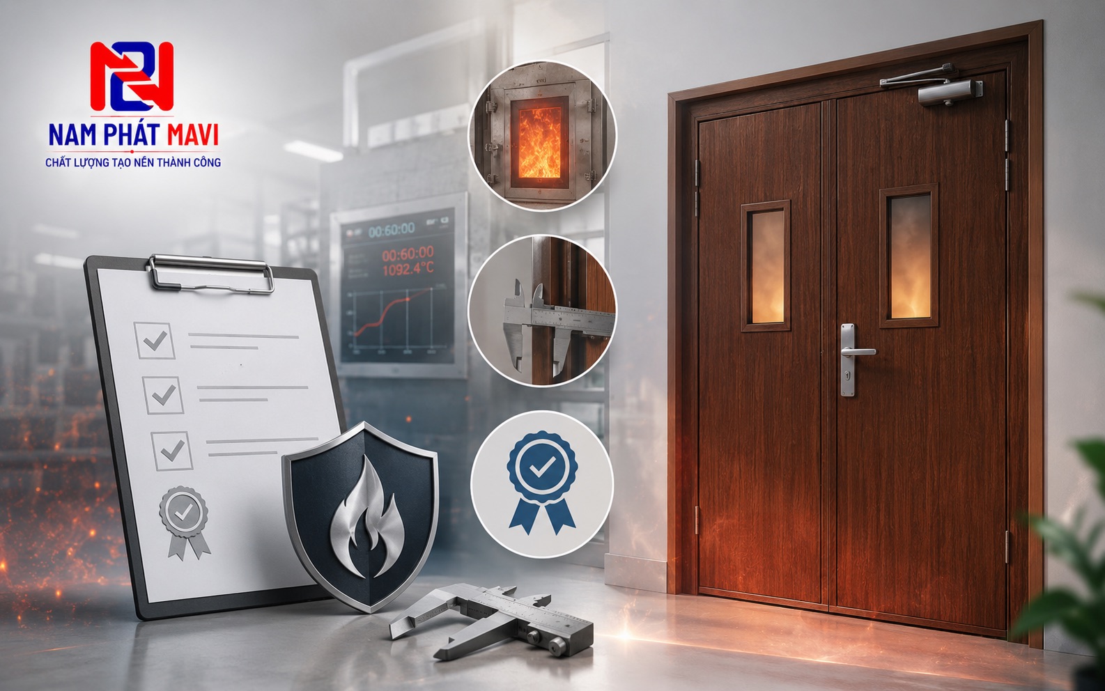 Cửa chống cháy vân gỗ có những hình thức kiểm định nào?